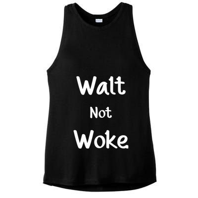Walt Not Woke Funny Ladies PosiCharge Tri-Blend Wicking Tank