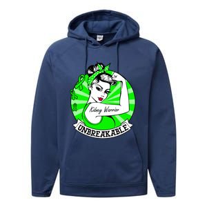 Wo Ney Warrior Gift Ney Unbreakable Awareness Gift Performance Fleece Hoodie