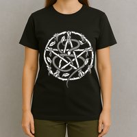 Wiccan Nature Witch Pentacle And Snake T-Shirt