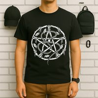 Wiccan Nature Witch Pentacle And Snake T-Shirt