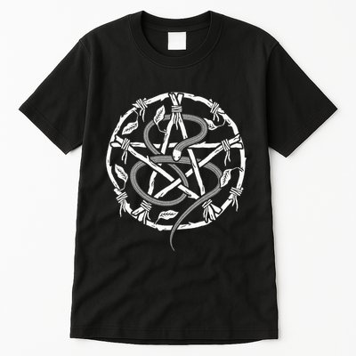 Wiccan Nature Witch Pentacle And Snake Tall T-Shirt