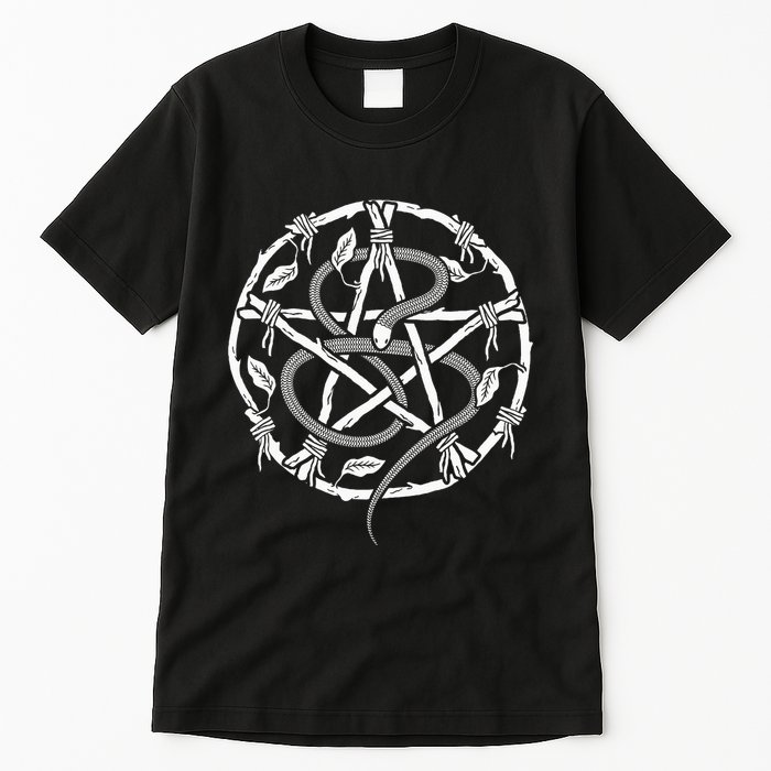 Wiccan Nature Witch Pentacle And Snake Tall T-Shirt