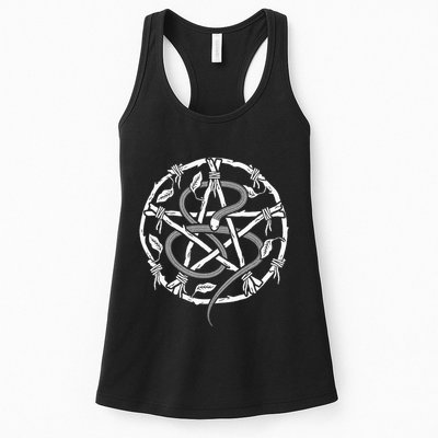 Wiccan Nature Witch Pentacle And Snake Womens Tank Top
