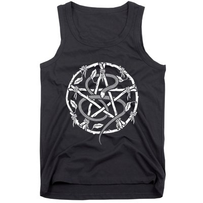 Wiccan Nature Witch Pentacle And Snake Tank Top