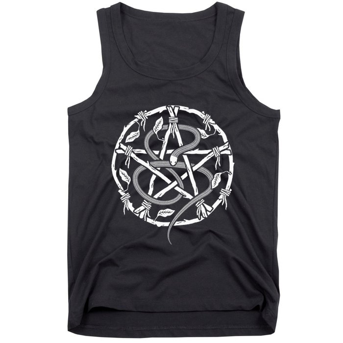 Wiccan Nature Witch Pentacle And Snake Tank Top