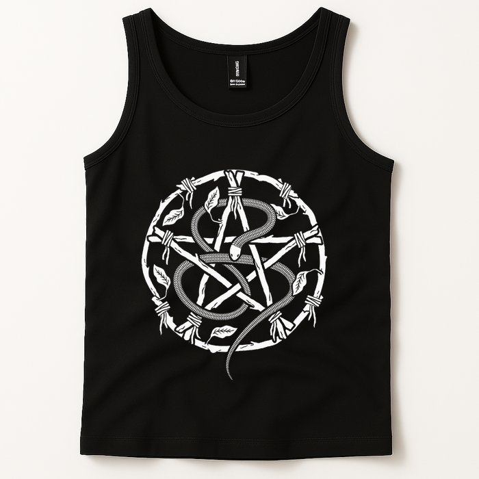 Wiccan Nature Witch Pentacle And Snake Tank Top