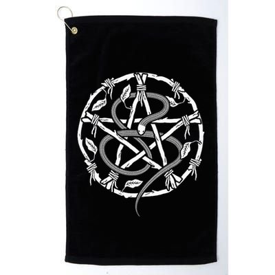Wiccan Nature Witch Pentacle And Snake Golf Towel