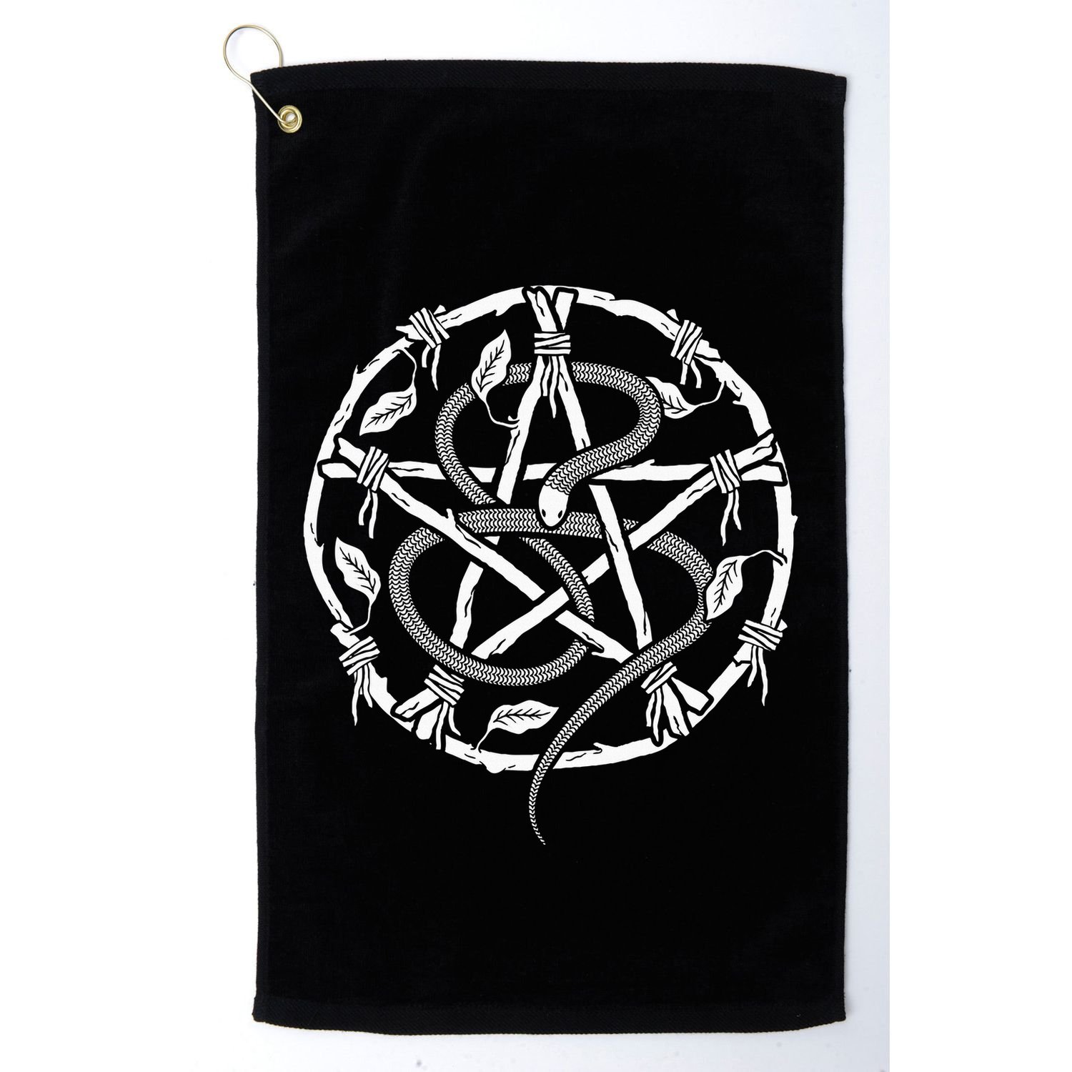 Wiccan Nature Witch Pentacle And Snake Golf Towel