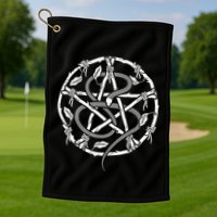 Wiccan Nature Witch Pentacle And Snake Golf Towel