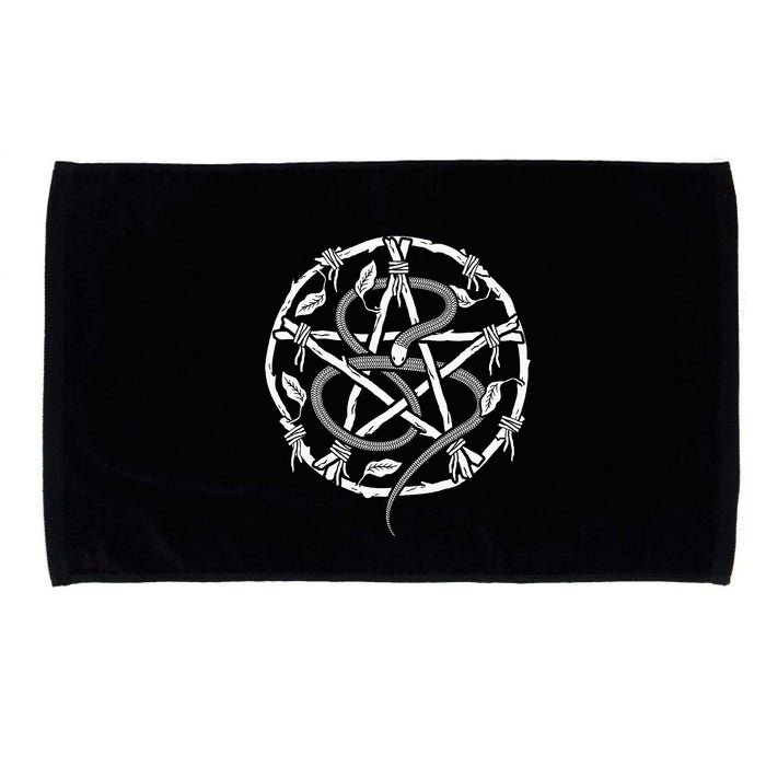Wiccan Nature Witch Pentacle And Snake Microfiber Hand Towel