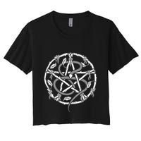 Wiccan Nature Witch Pentacle And Snake Women's Crop Top Tee