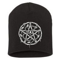 Wiccan Nature Witch Pentacle And Snake Short Acrylic Beanie