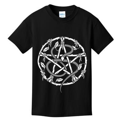 Wiccan Nature Witch Pentacle And Snake Kids T-Shirt