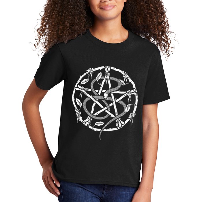 Wiccan Nature Witch Pentacle And Snake Kids T-Shirt
