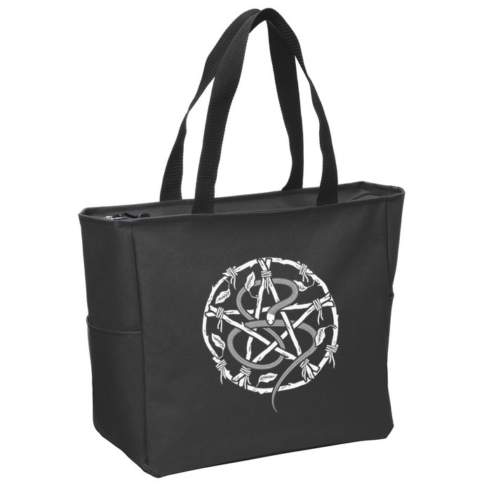 Wiccan Nature Witch Pentacle And Snake Zip Tote Bag