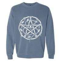 Wiccan Nature Witch Pentacle And Snake Garment-Dyed Sweatshirt