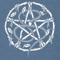 Wiccan Nature Witch Pentacle And Snake Garment-Dyed Sweatshirt