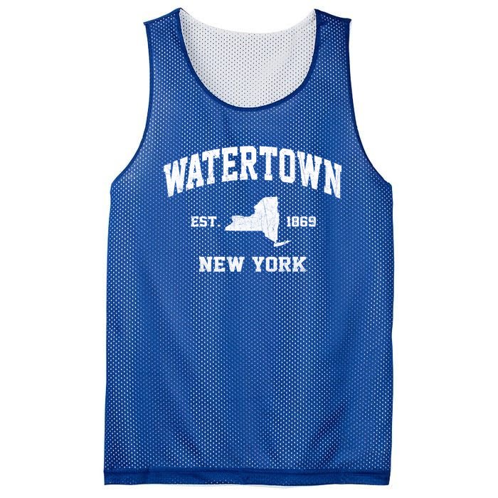 Watertown New York Ny Vintage State Athletic Style Funny Gift Mesh Reversible Basketball Jersey Tank