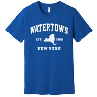 Watertown New York Ny Vintage State Athletic Style Funny Gift Premium T-Shirt