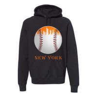 Womens New York NY Skyline Baseball Vintage Met At Gameday Premium Hoodie