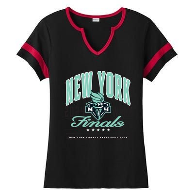 W.B.N.A New York Liberty Finals 24 In The Spotlight Ladies Halftime Notch Neck Tee