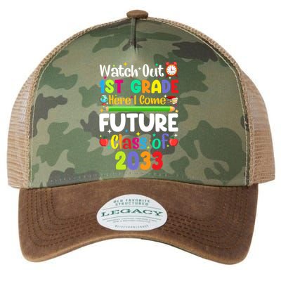 Watch Out 1St Grade Here I Come Funny Back To School Gift Legacy Tie Dye Trucker Hat