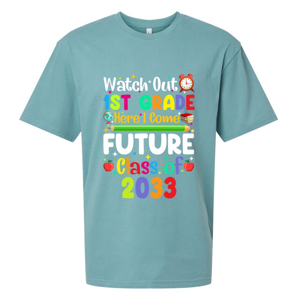 Watch Out 1St Grade Here I Come Funny Back To School Gift Sueded Cloud Jersey T-Shirt