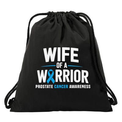 Wife Of A Warrior Blue Prostate Cancer Awareness Gift Drawstring Bag