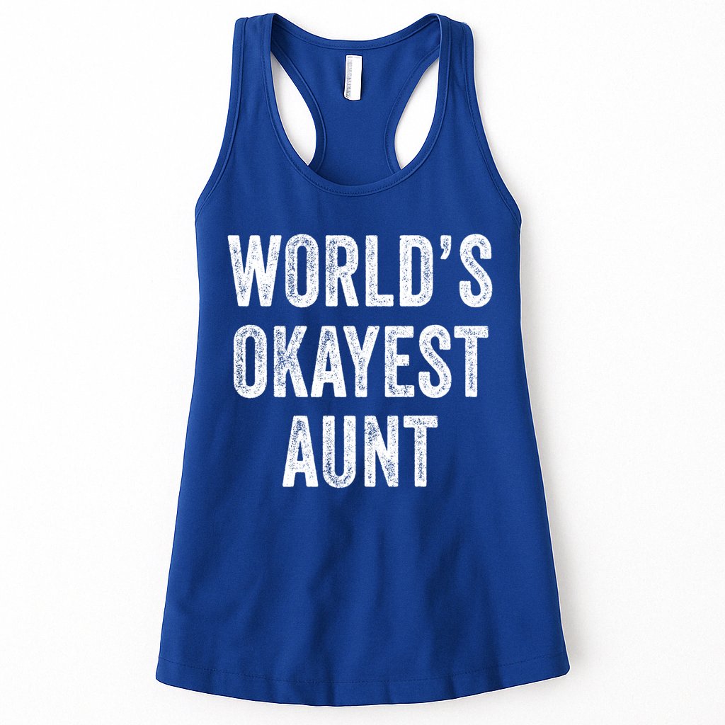 Worlds Okayest Aunt Funny Best Auntie Ever Mom Vintage Gift Womens Tank Top