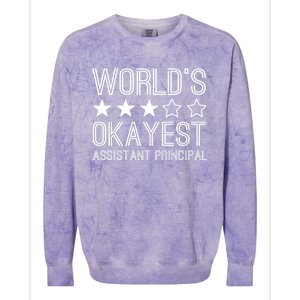 Worlds Okayest Assistant Principal Funny Assistant Principal Cool Gift Colorblast Crewneck Sweatshirt