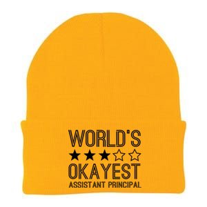 Worlds Okayest Assistant Principal Funny Assistant Principal Cool Gift Knit Cap Winter Beanie