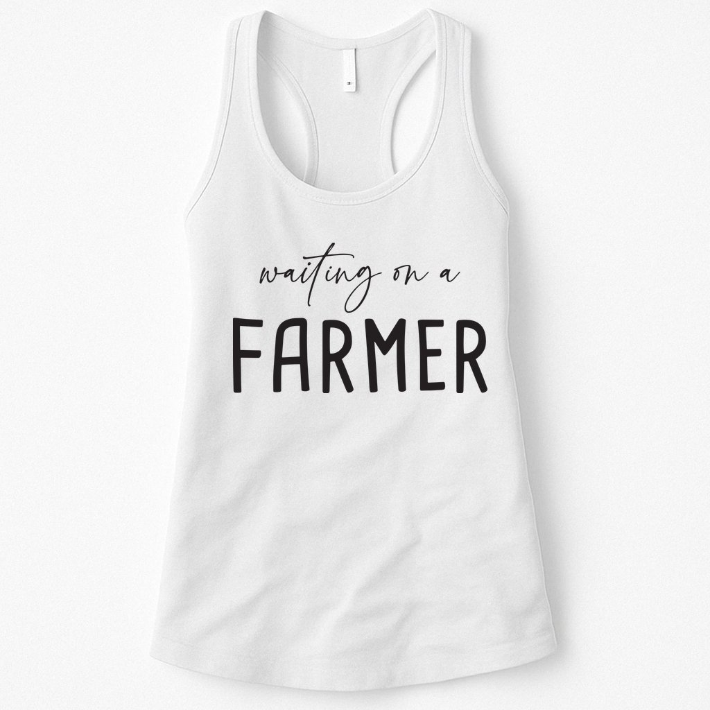 Waiting On A Farmer Funny Farmer Wife Womens Tank Top