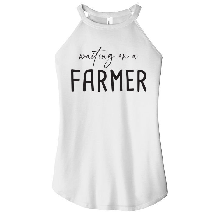 Waiting On A Farmer Funny Farmer Wife Women's Perfect Tri Rocker Tank