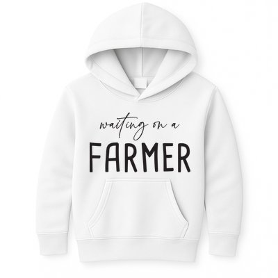 Waiting On A Farmer Funny Farmer Wife Kids Hoodie