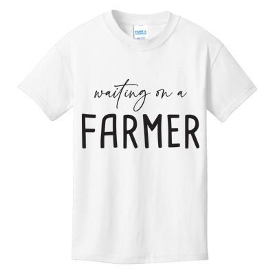 Waiting On A Farmer Funny Farmer Wife Kids T-Shirt