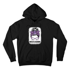 Wife of a Warrior Purple Ribbon Testicular Cancer Awareness Hoodie