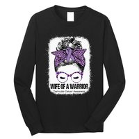 Wife of a Warrior Purple Ribbon Testicular Cancer Awareness Long Sleeve Shirt