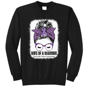 Wife of a Warrior Purple Ribbon Testicular Cancer Awareness Sweatshirt