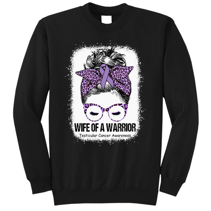 Wife of a Warrior Purple Ribbon Testicular Cancer Awareness Sweatshirt