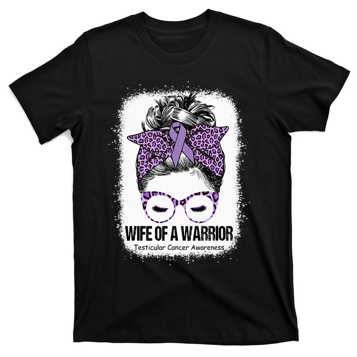 Wife of a Warrior Purple Ribbon Testicular Cancer Awareness T-Shirt