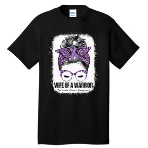 Wife of a Warrior Purple Ribbon Testicular Cancer Awareness Tall T-Shirt