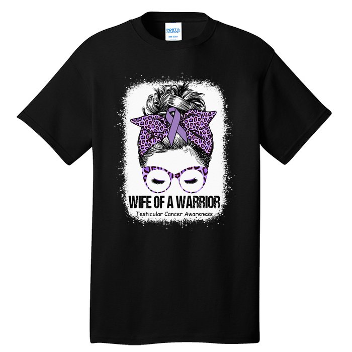 Wife of a Warrior Purple Ribbon Testicular Cancer Awareness Tall T-Shirt