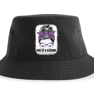 Wife of a Warrior Purple Ribbon Testicular Cancer Awareness Sustainable Bucket Hat