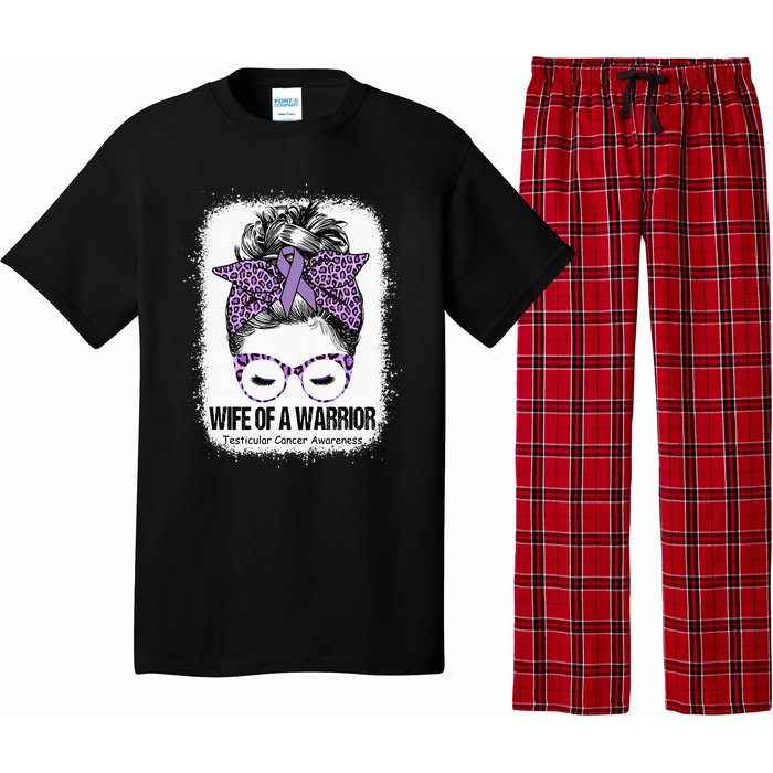 Wife of a Warrior Purple Ribbon Testicular Cancer Awareness Pajama Set