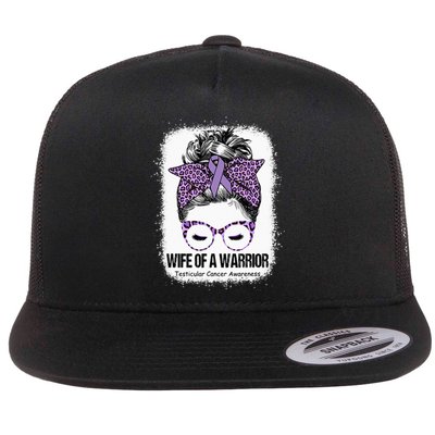 Wife of a Warrior Purple Ribbon Testicular Cancer Awareness Flat Bill Trucker Hat