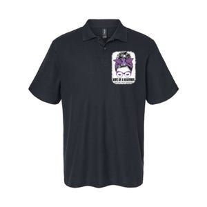 Wife of a Warrior Purple Ribbon Testicular Cancer Awareness Softstyle Adult Sport Polo