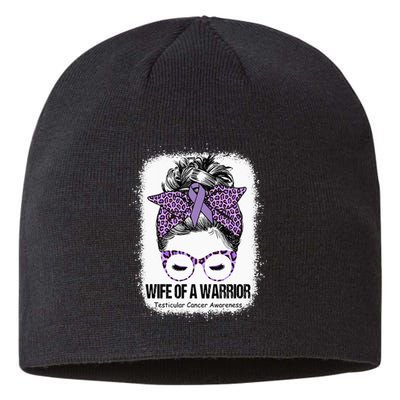 Wife of a Warrior Purple Ribbon Testicular Cancer Awareness Sustainable Beanie