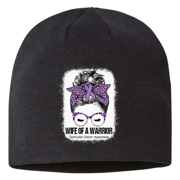 Wife of a Warrior Purple Ribbon Testicular Cancer Awareness Sustainable Beanie