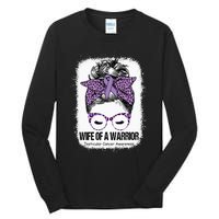 Wife of a Warrior Purple Ribbon Testicular Cancer Awareness Tall Long Sleeve T-Shirt