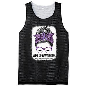 Wife of a Warrior Purple Ribbon Testicular Cancer Awareness Mesh Reversible Basketball Jersey Tank